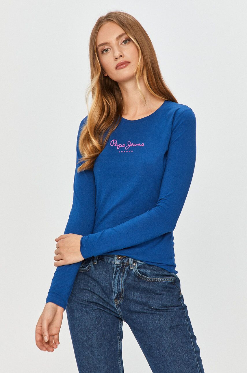 Pepe Jeans longsleeve New Virginia femei culoarea albastru marin - Pled.ro