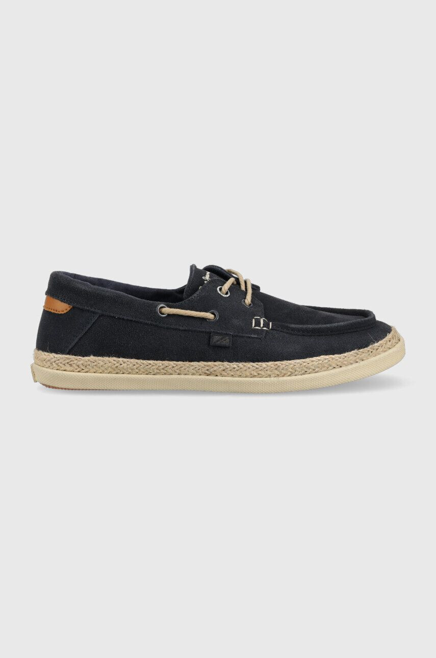 Pepe Jeans mocasini din piele intoarsa MAOUI barbati culoarea albastru marin PMS30914 - Pled.ro