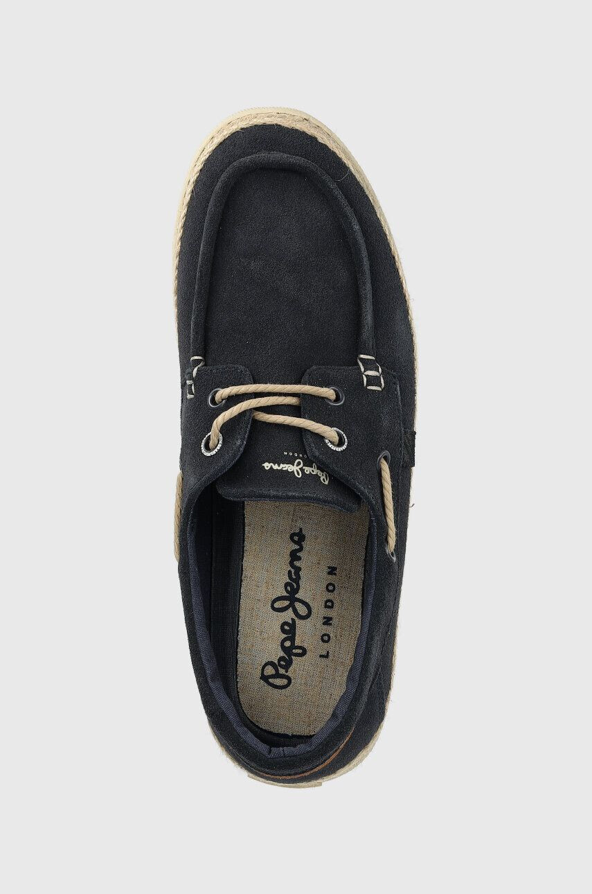 Pepe Jeans mocasini din piele intoarsa MAOUI barbati culoarea albastru marin PMS30914 - Pled.ro