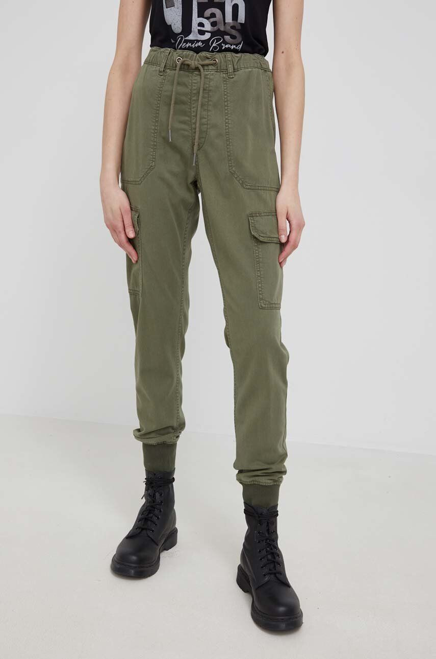 Pepe Jeans pantaloni femei culoarea verde jogger medium waist - Pled.ro