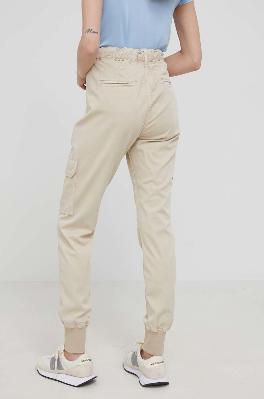 Pepe Jeans pantaloni femei culoarea bej jogger medium waist - Pled.ro