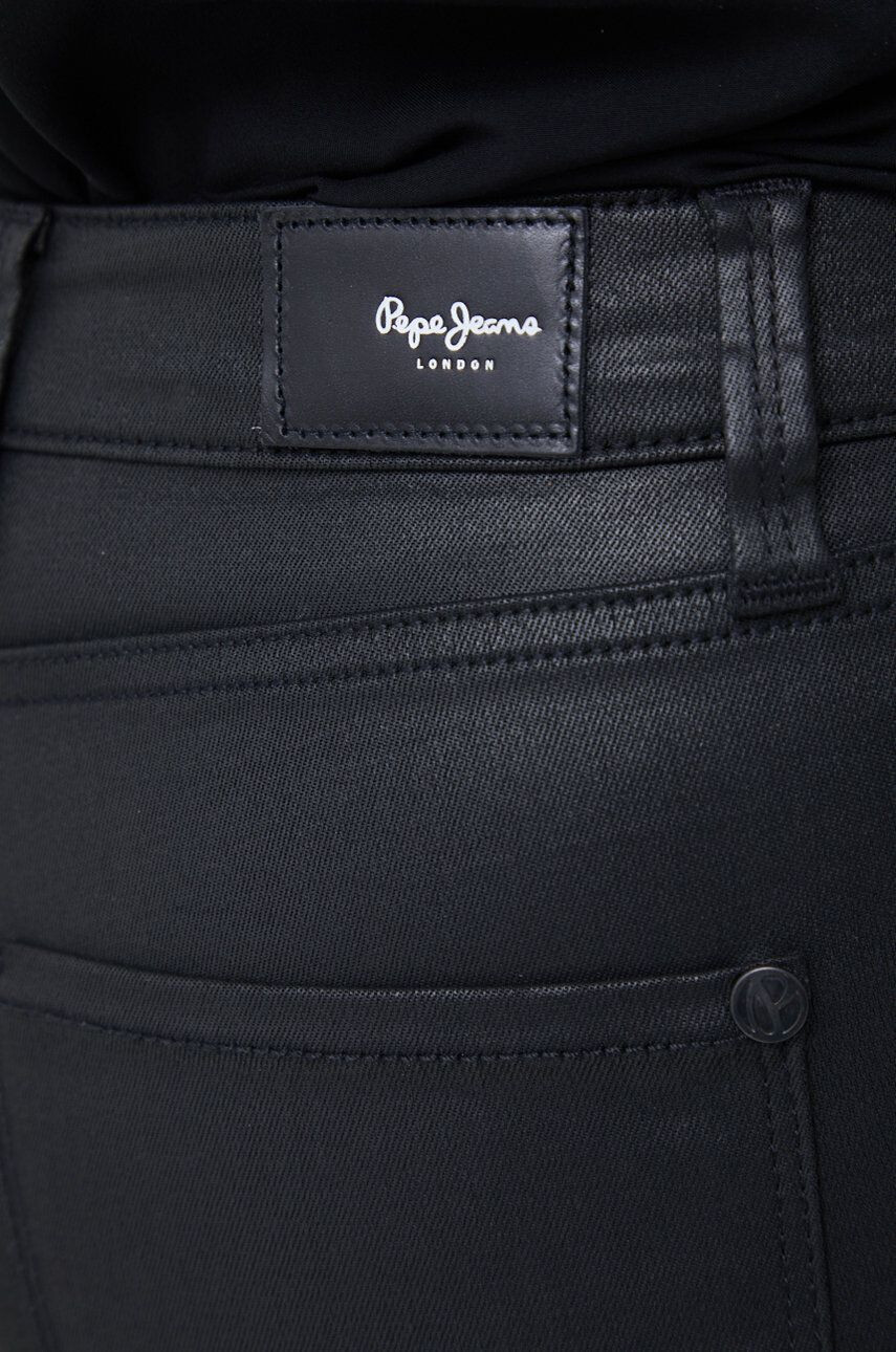 Pepe Jeans pantaloni femei culoarea negru mulata high waist - Pled.ro