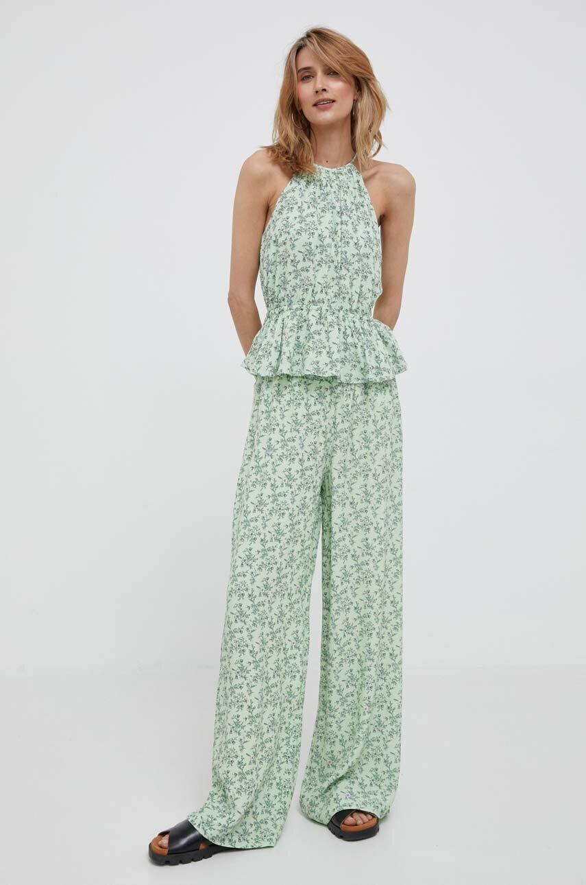 Pepe Jeans pantaloni femei culoarea verde drept high waist - Pled.ro