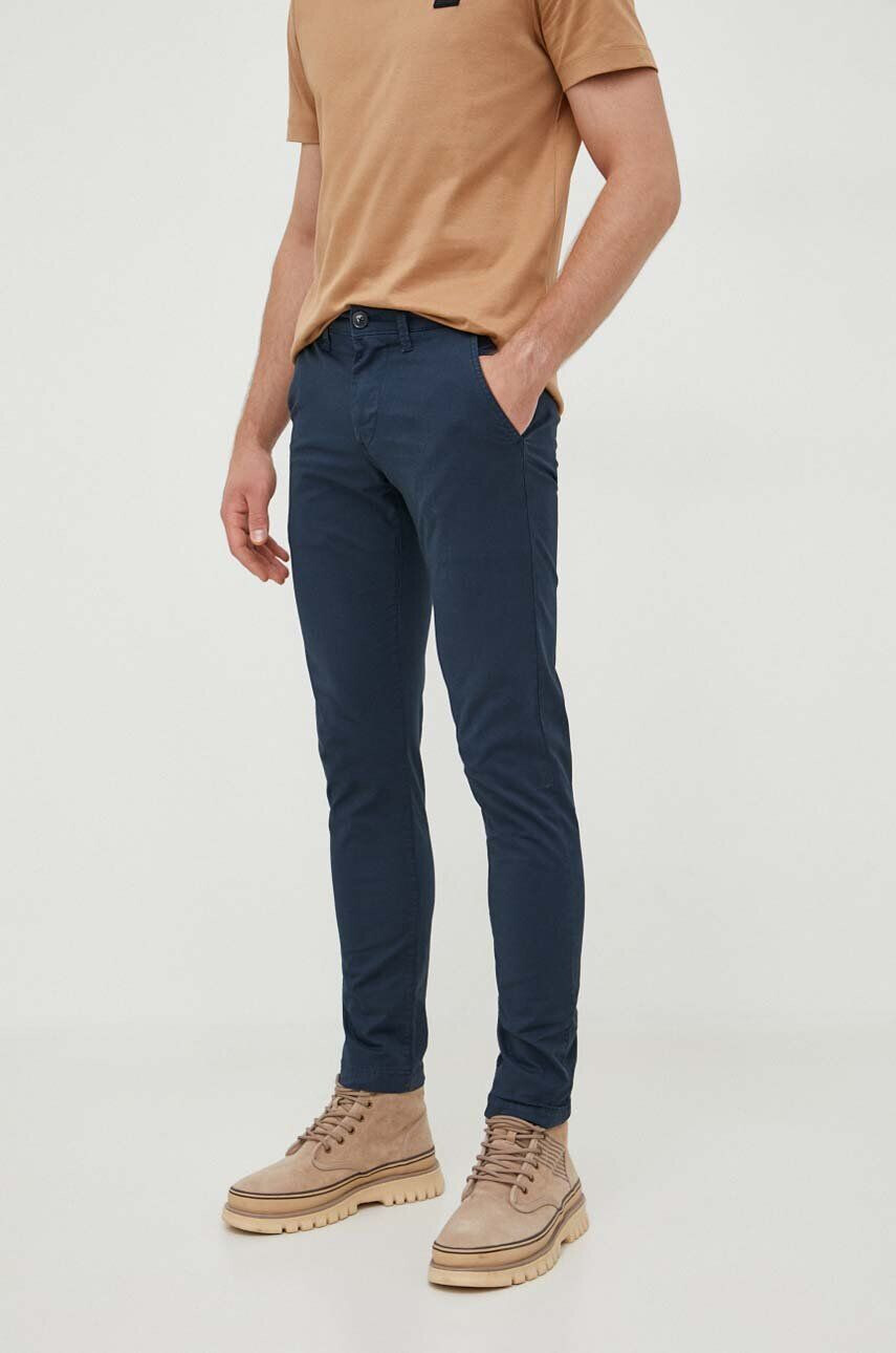 Pepe Jeans pantaloni Charly barbati culoarea albastru marin mulata - Pled.ro