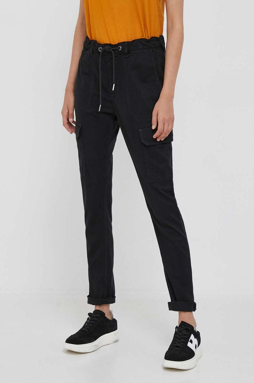 Pepe Jeans pantaloni Cruise femei culoarea negru mulata high waist - Pled.ro