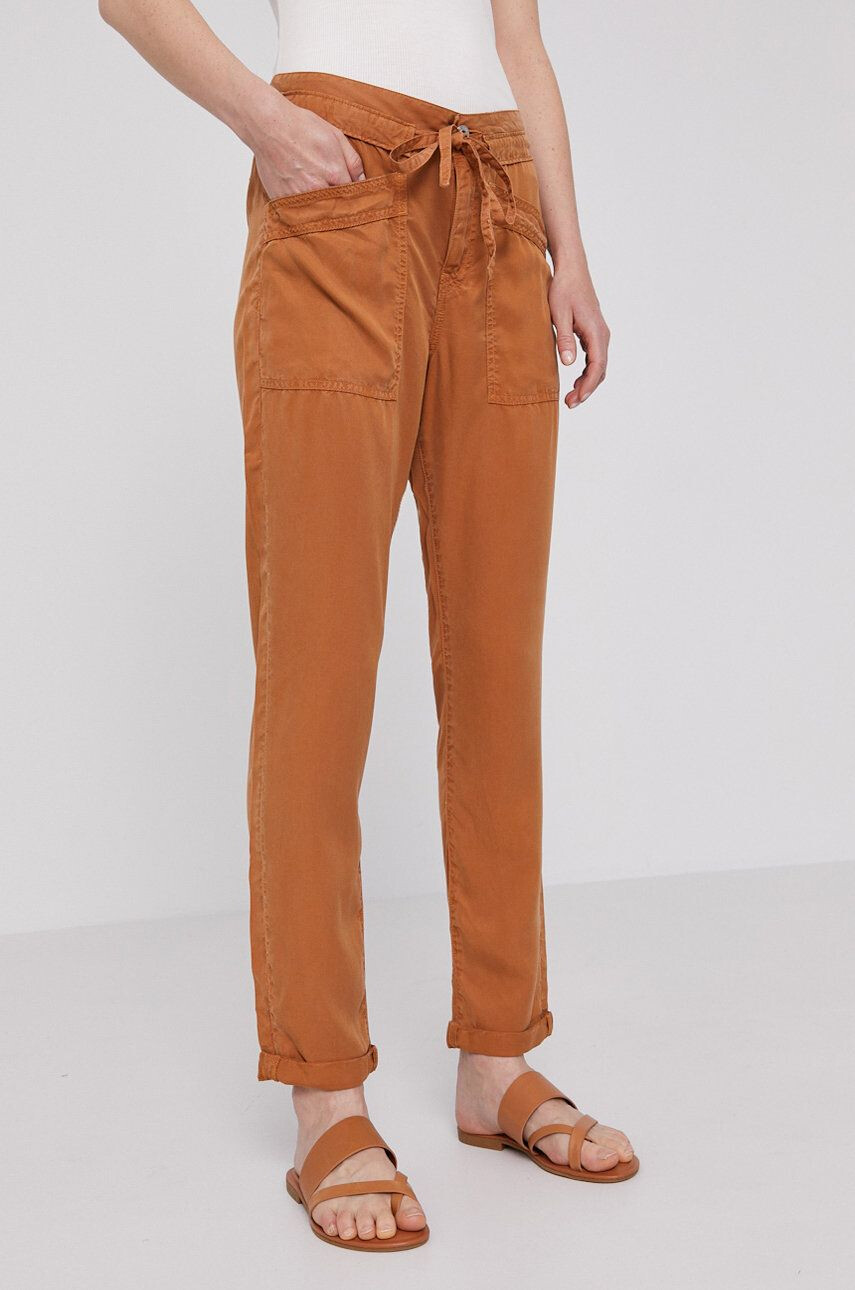 Pepe Jeans Pantaloni Dash femei culoarea maro model drept medium waist - Pled.ro