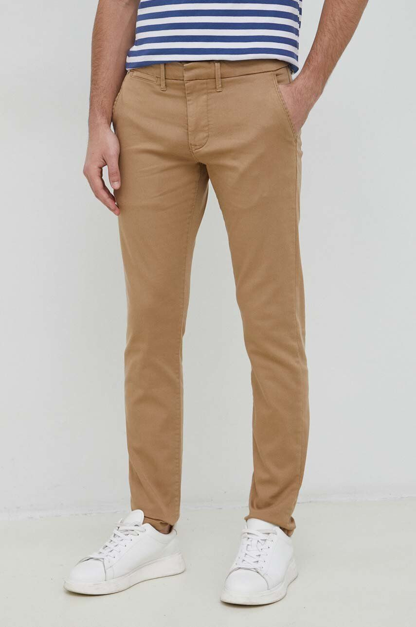 Pepe Jeans pantaloni James barbati culoarea maro mulata - Pled.ro