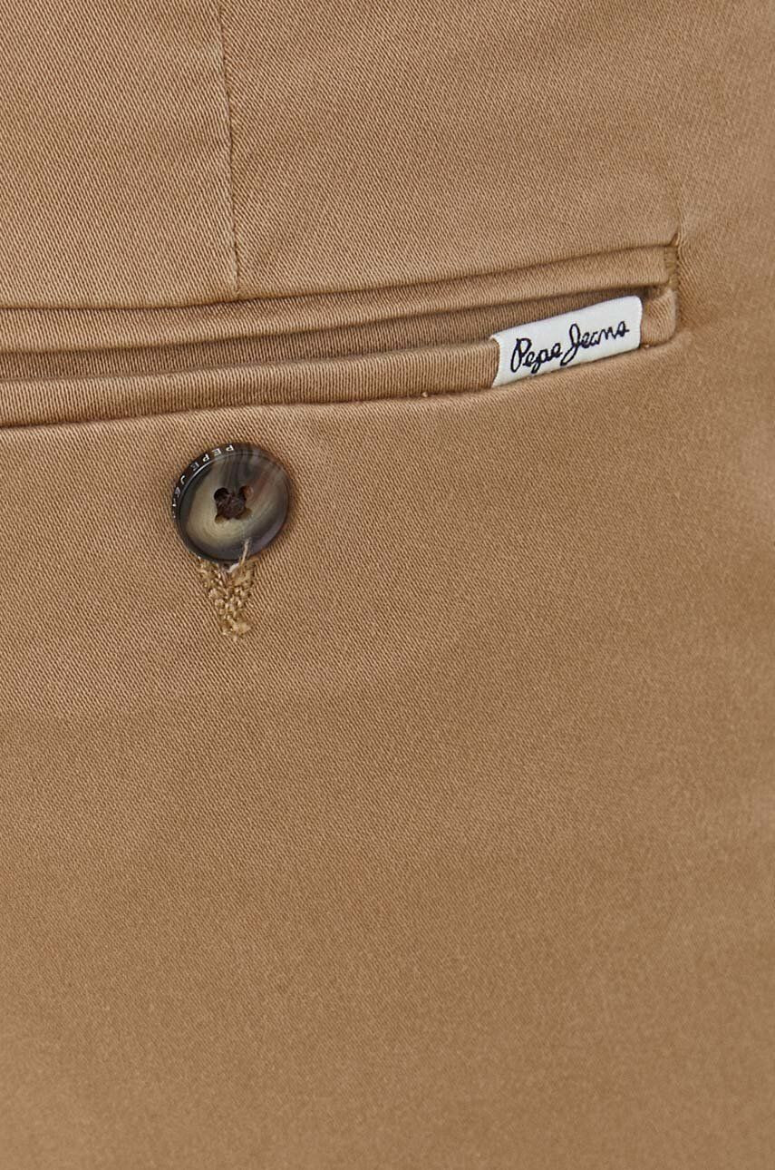 Pepe Jeans pantaloni James barbati culoarea maro mulata - Pled.ro