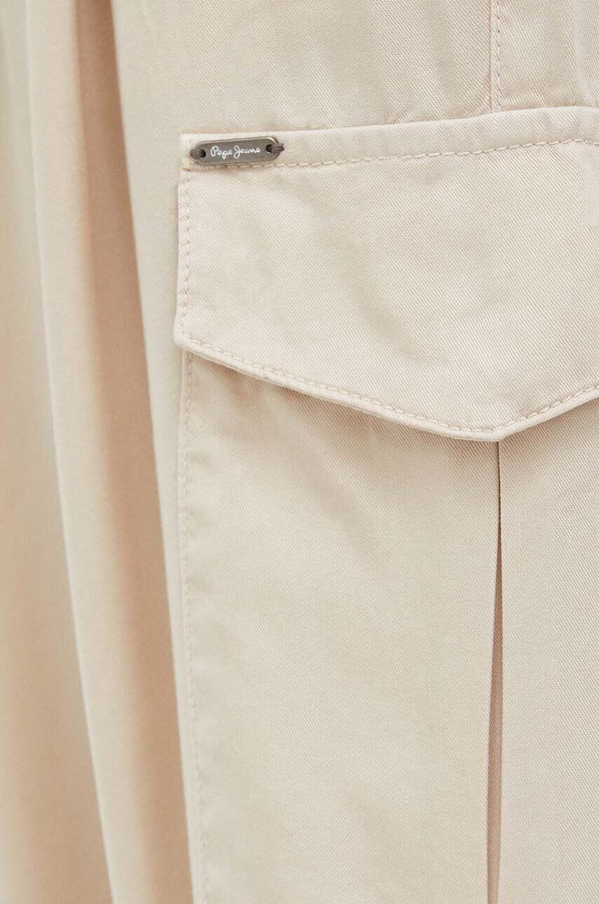 Pepe Jeans pantaloni JYNX femei culoarea bej fason cargo medium waist - Pled.ro