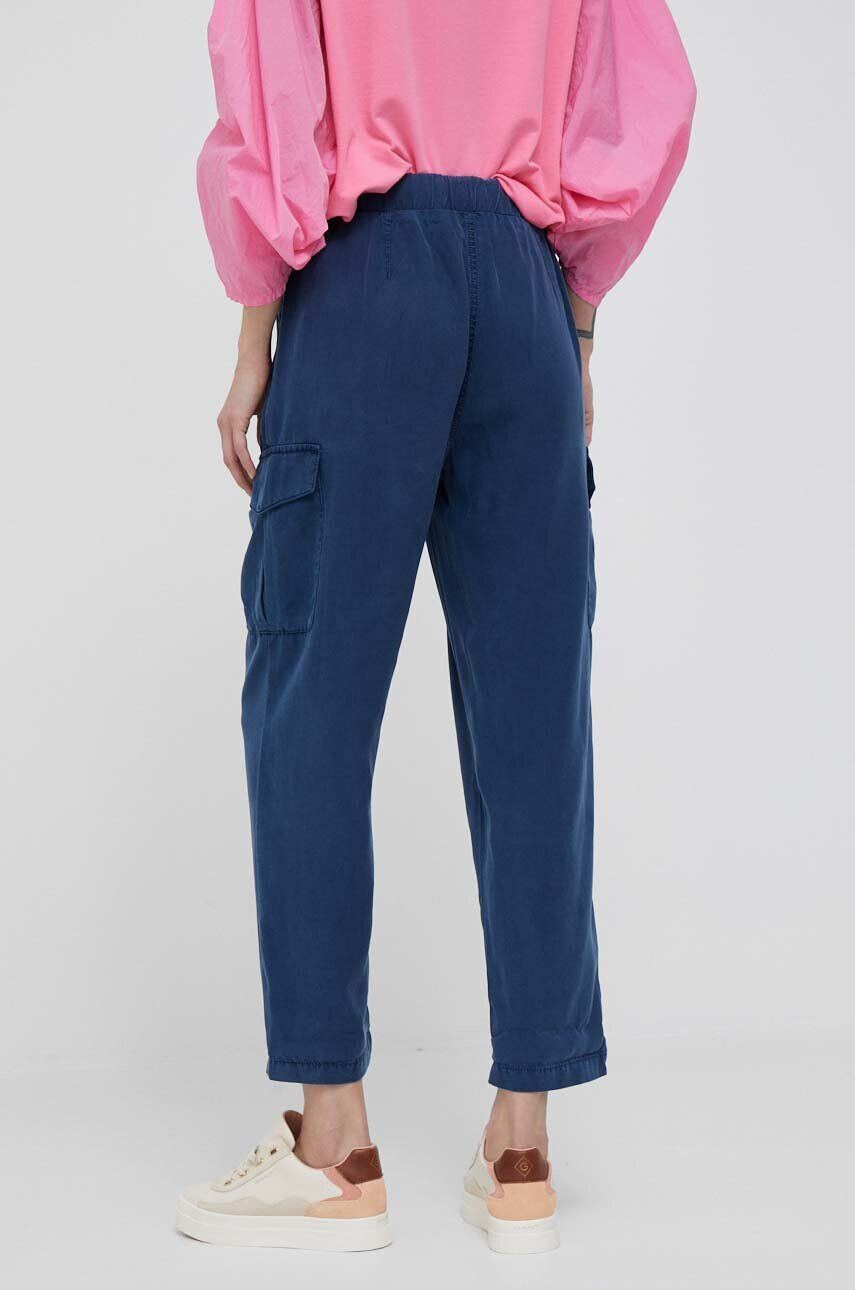 Pepe Jeans pantaloni Jynx femei culoarea albastru marin fason cargo high waist - Pled.ro