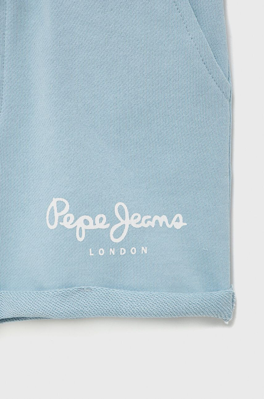 Pepe Jeans pantaloni scurți din bumbac pentru copii cu imprimeu talie reglabila - Pled.ro