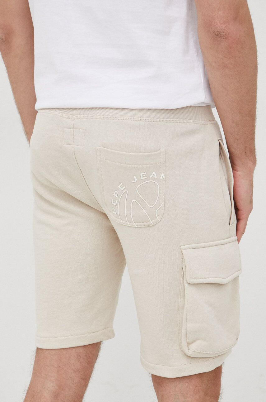 Pepe Jeans pantaloni scurti din bumbac Drake barbati culoarea bej - Pled.ro