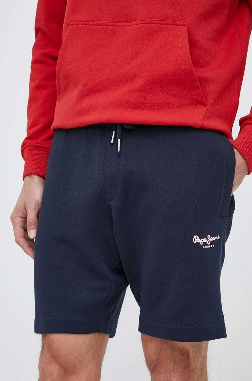 Pepe Jeans pantaloni scurti din bumbac Edward culoarea albastru marin - Pled.ro