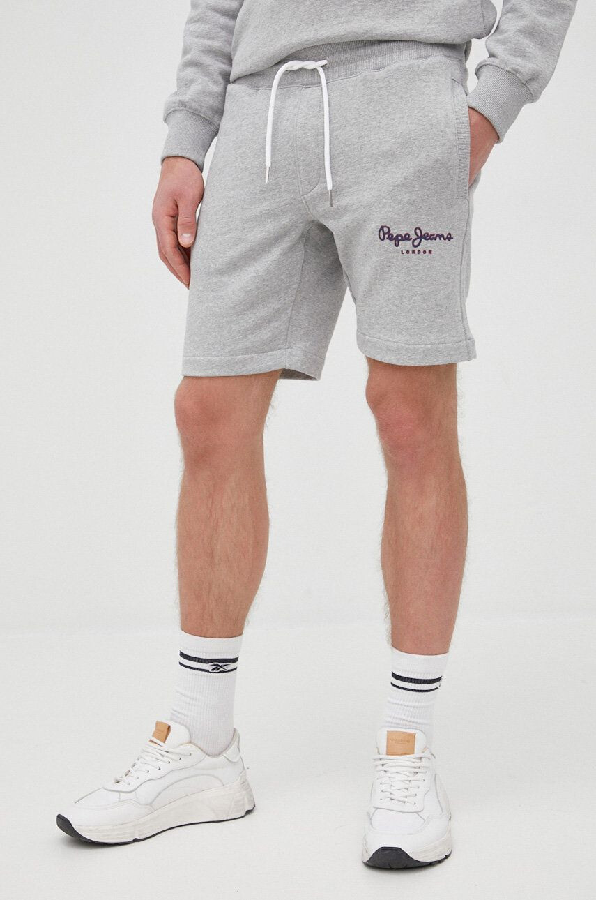 Pepe Jeans pantaloni scurti din bumbac George Short barbati culoarea gri - Pled.ro