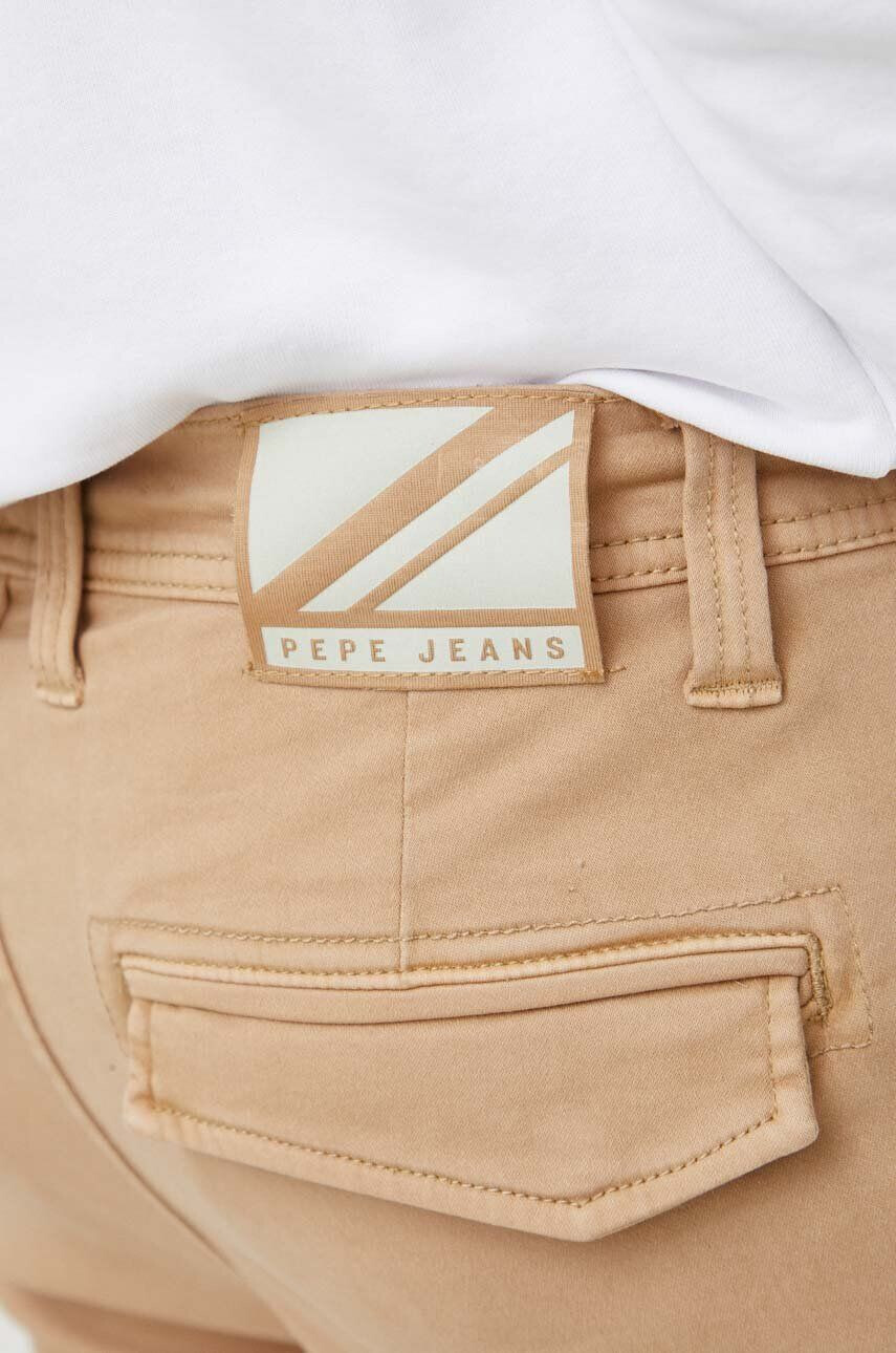 Pepe Jeans pantaloni scurti JARED barbati culoarea bej - Pled.ro