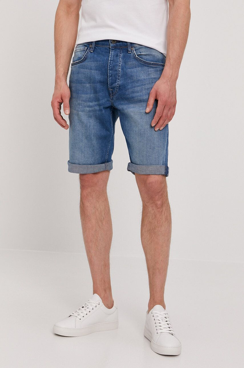 Pepe Jeans pantaloni scurti jeans Callen barbati culoarea portocaliu - Pled.ro