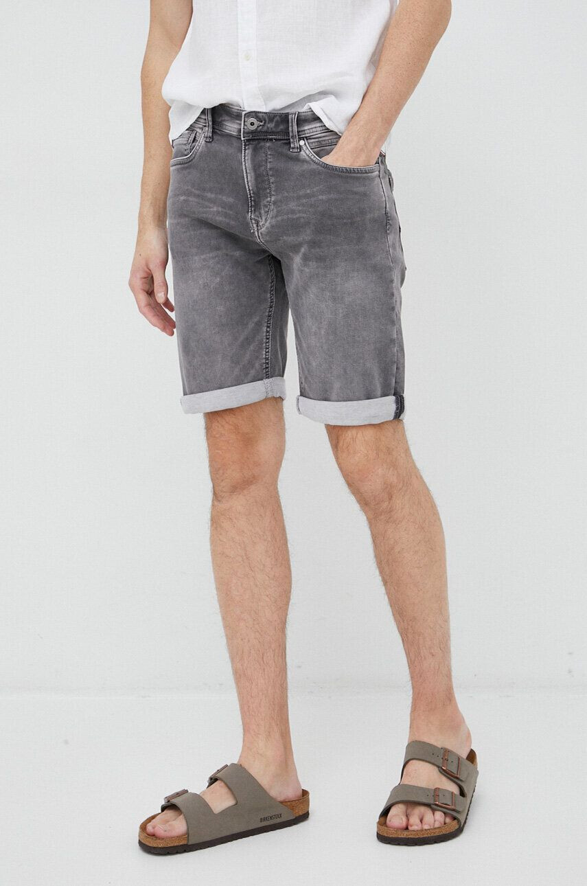 Pepe Jeans pantaloni scurti jeans Jack barbati culoarea gri - Pled.ro