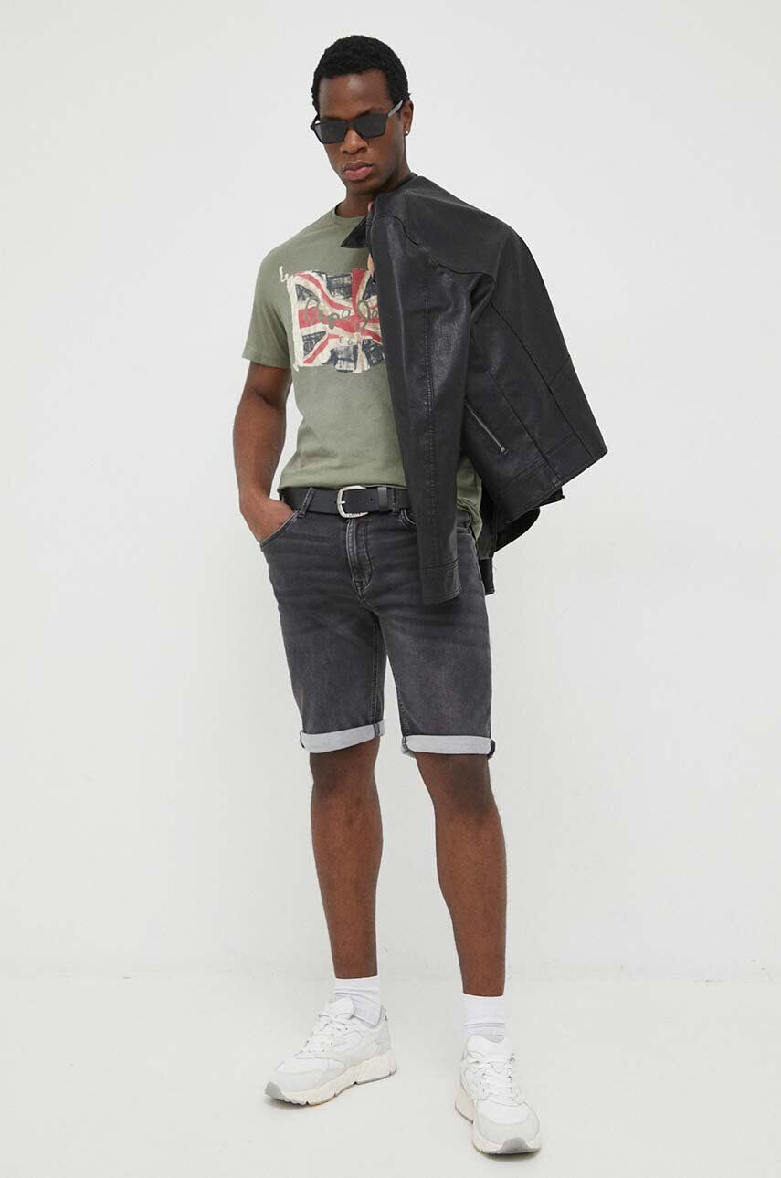 Pepe Jeans pantaloni scurti jeans Jack barbati culoarea gri - Pled.ro