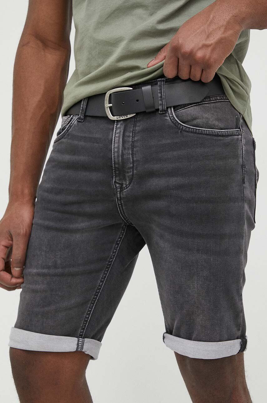 Pepe Jeans pantaloni scurti jeans Jack barbati culoarea gri - Pled.ro