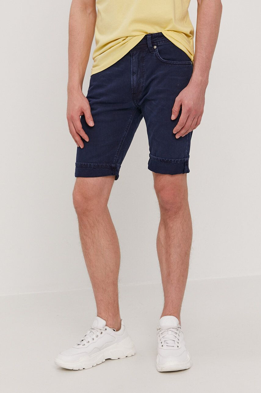 Pepe Jeans Pantaloni scurți jeans Stanley bărbați culoarea albastru marin - Pled.ro