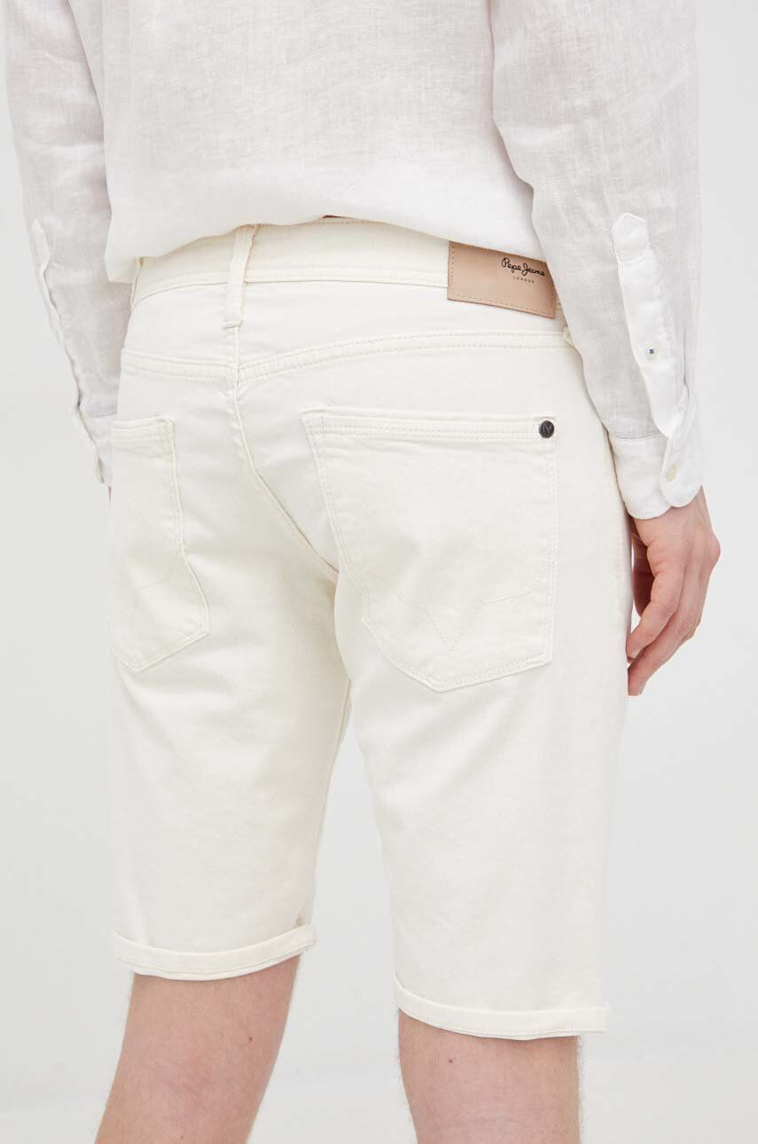 Pepe Jeans pantaloni scurti jeans Stanley Short barbati culoarea bej - Pled.ro