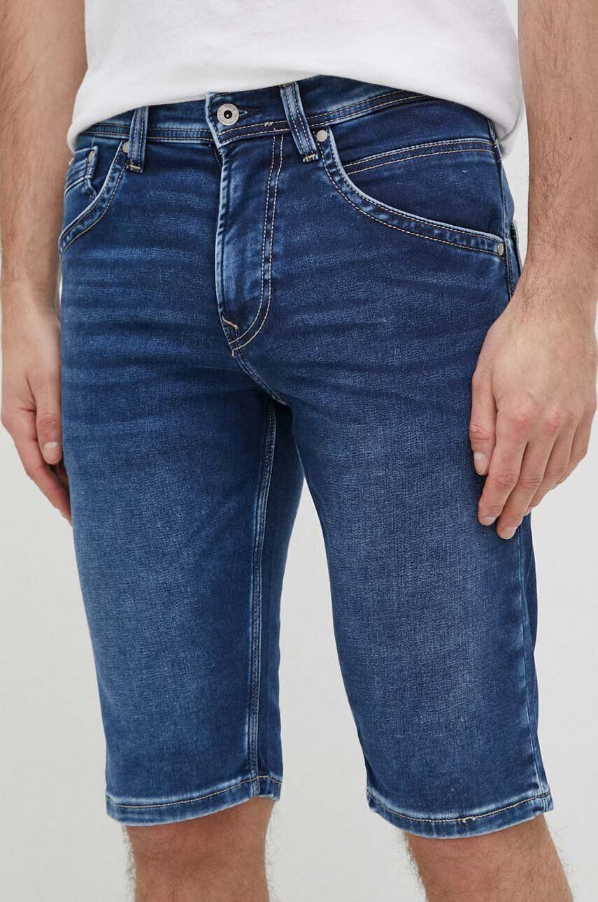 Pepe Jeans pantaloni scurti jeans Track barbati culoarea albastru marin - Pled.ro