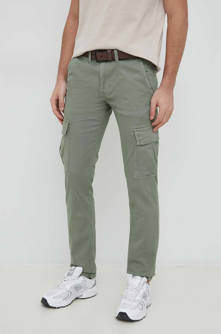 Pepe Jeans pantaloni Sean barbati culoarea verde cu fason cargo - Pled.ro