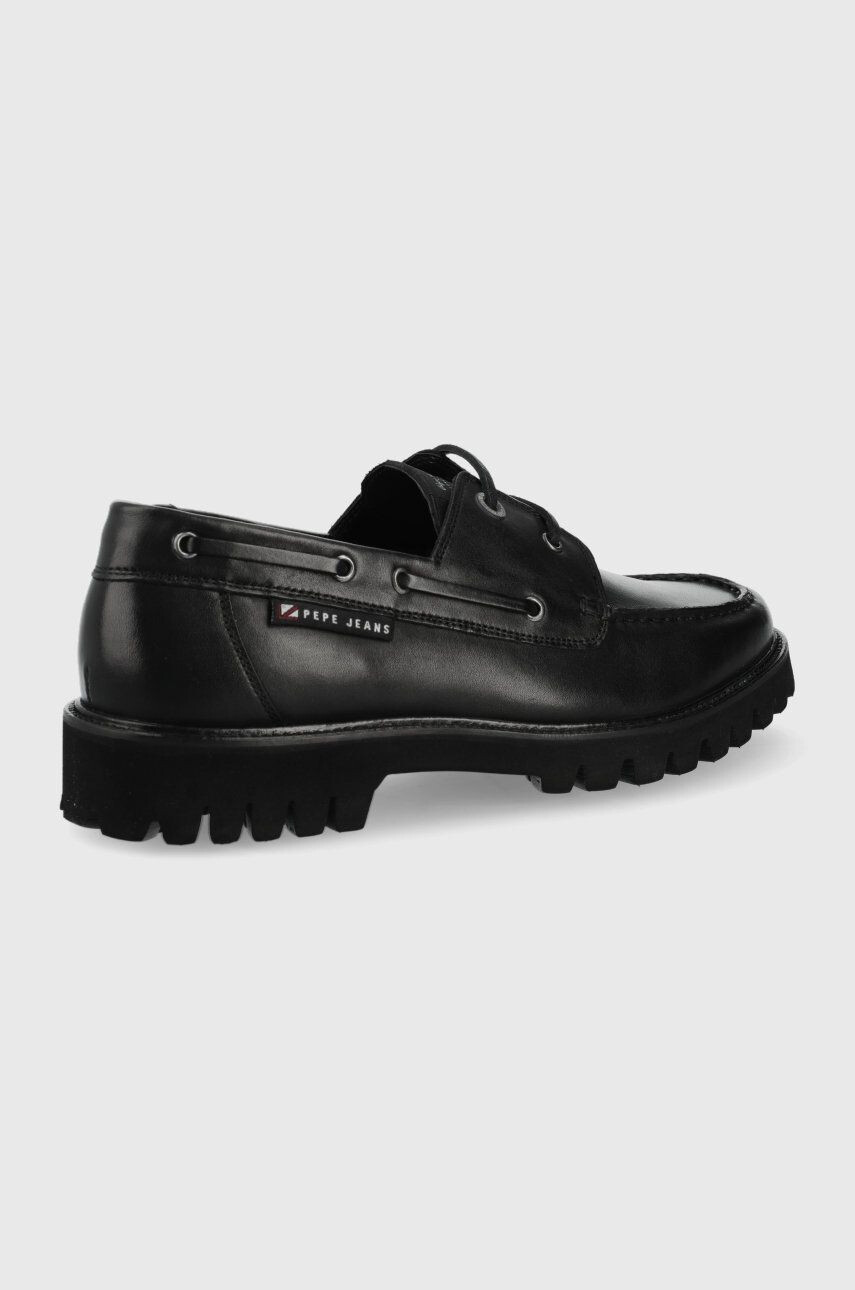 Pepe Jeans pantofi de piele Trucker Deck Lth barbati culoarea negru - Pled.ro