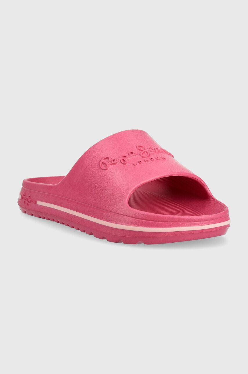 Pepe Jeans papuci BEACH SLIDE femei culoarea roz PLS70131 - Pled.ro