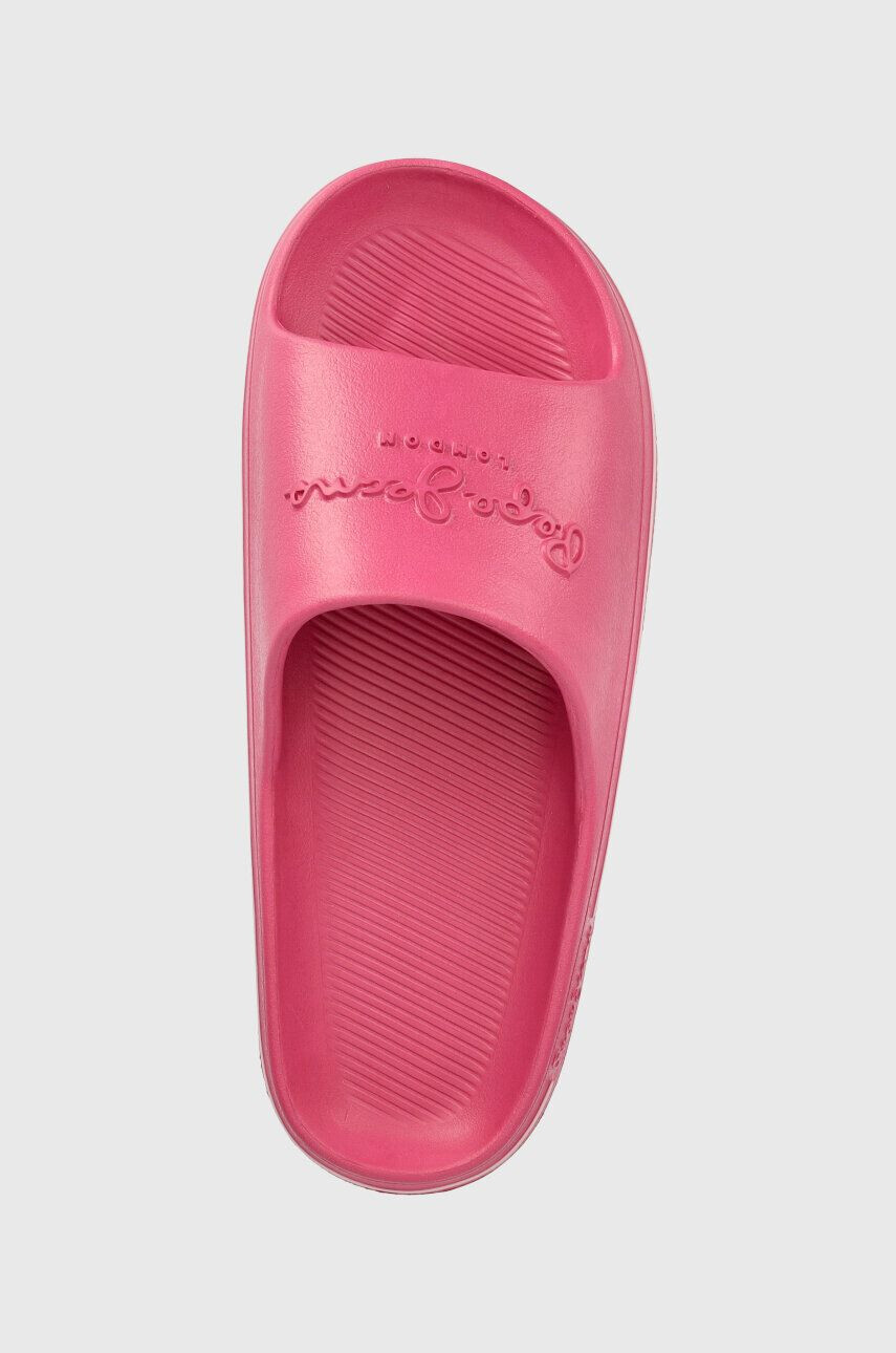 Pepe Jeans papuci BEACH SLIDE femei culoarea roz PLS70131 - Pled.ro