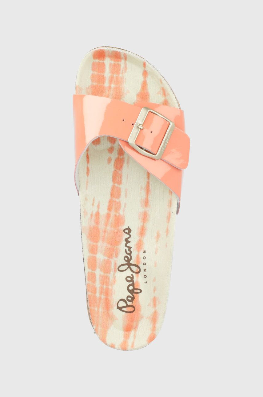 Pepe Jeans papuci Oban Tie Dye femei culoarea portocaliu - Pled.ro