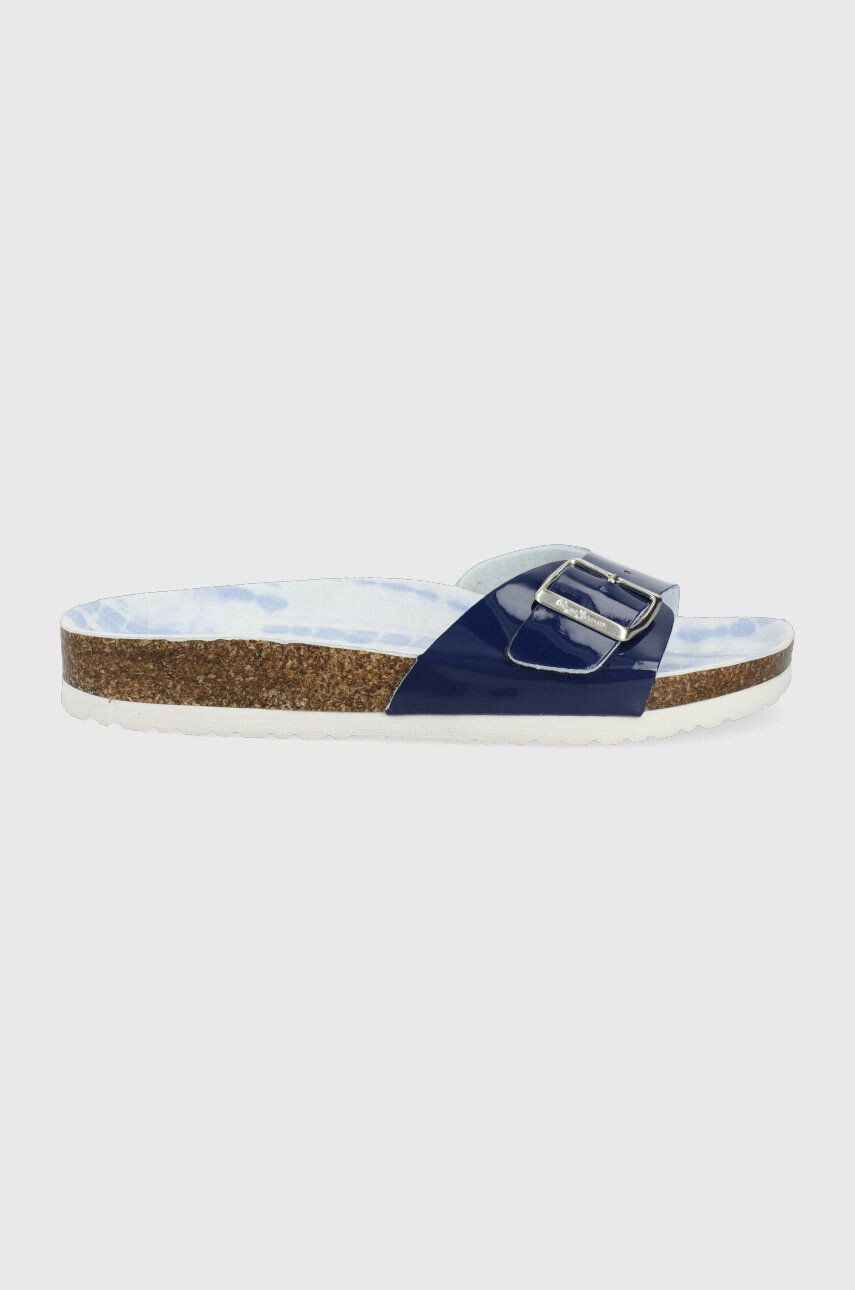 Pepe Jeans papuci Oban Tie Dye femei culoarea albastru marin - Pled.ro