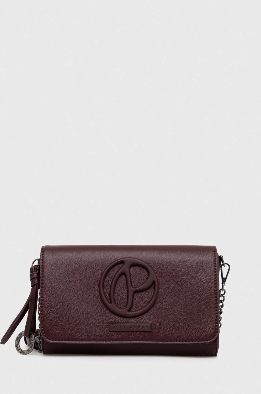 Pepe Jeans poseta Mara culoarea bordo - Pled.ro