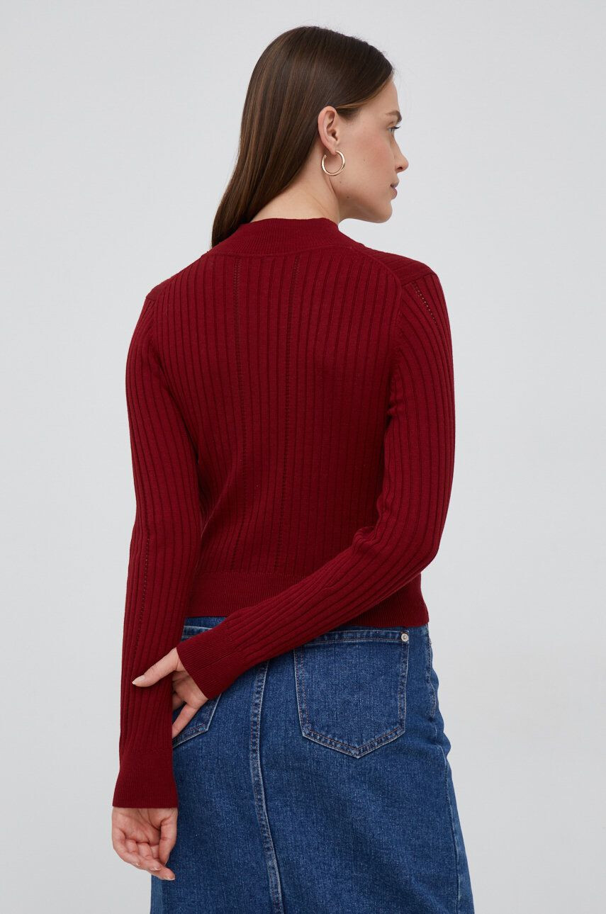 Pepe Jeans pulover femei culoarea bordo light cu turtleneck - Pled.ro