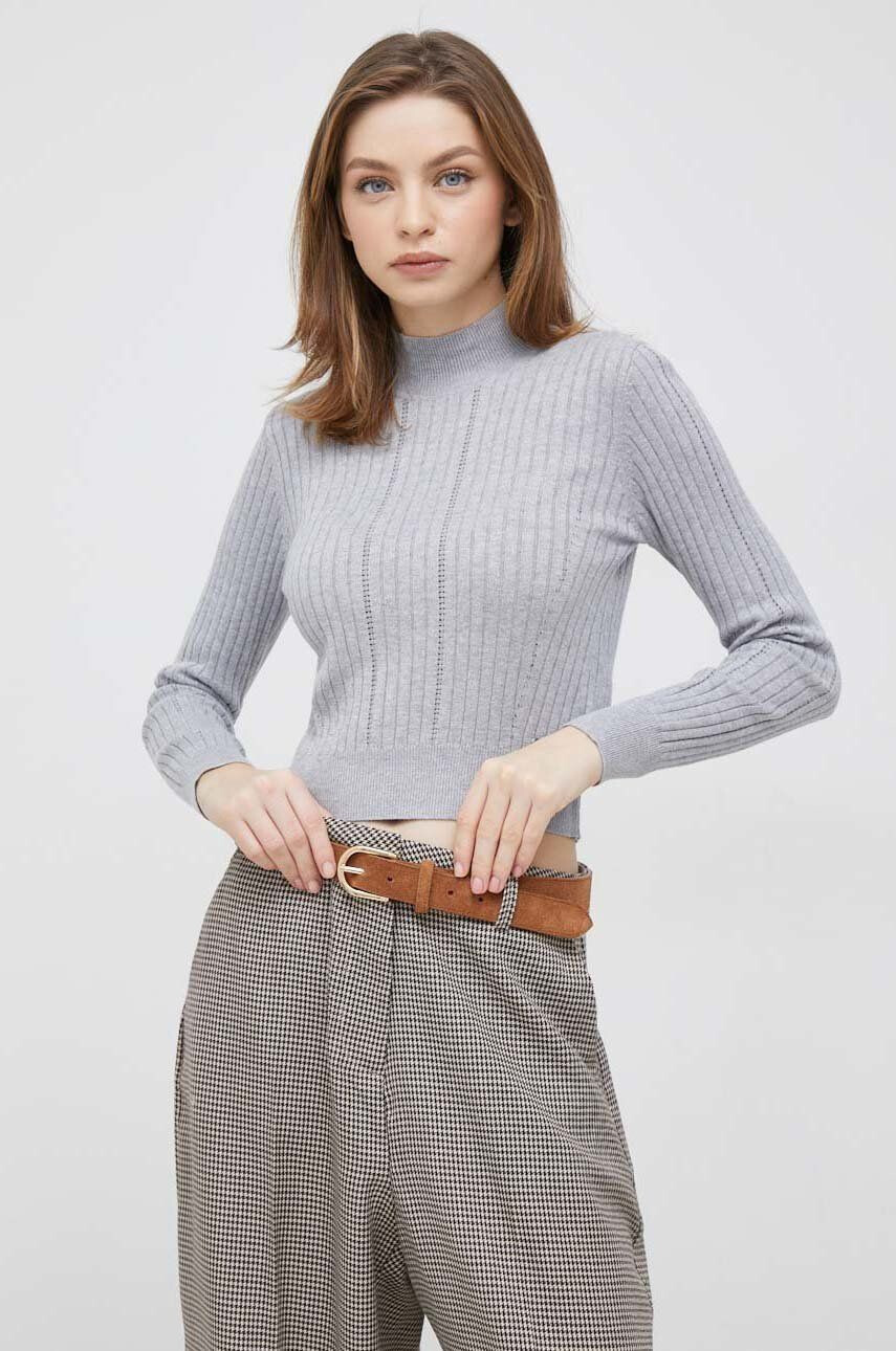 Pepe Jeans pulover Baloon femei culoarea gri light cu turtleneck - Pled.ro