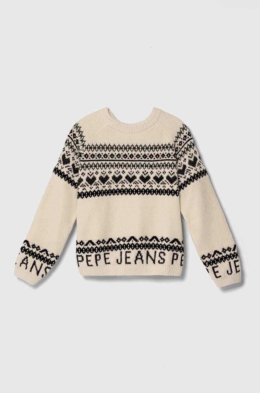 Pepe Jeans pulover copii culoarea bej - Pled.ro