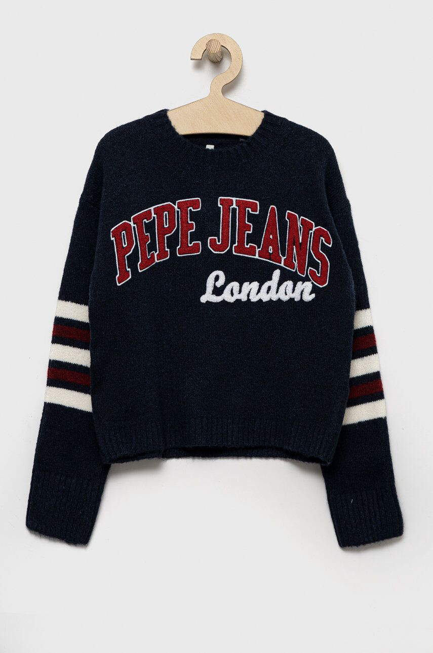 Pepe Jeans pulover copii culoarea albastru marin - Pled.ro