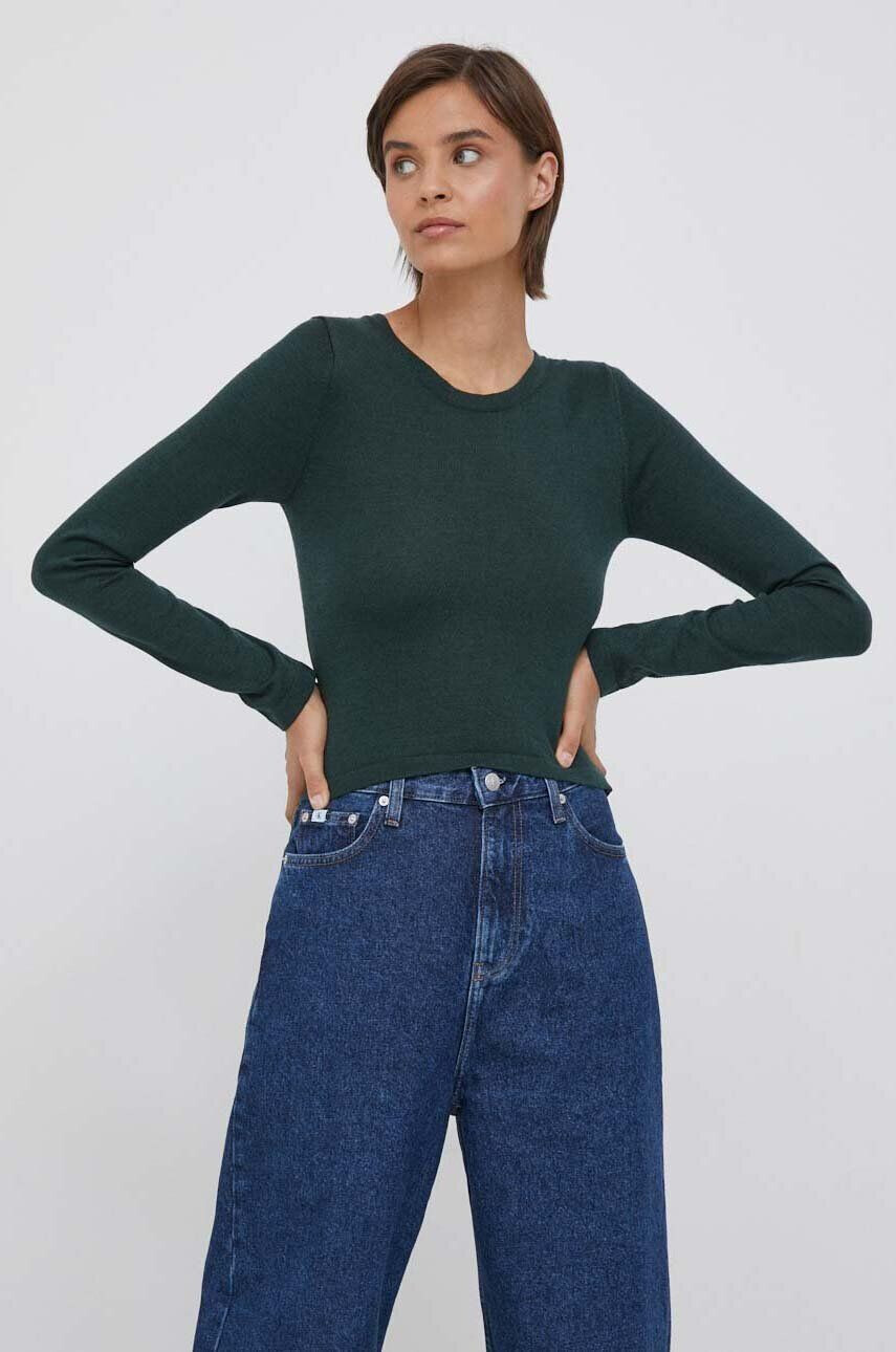 Pepe Jeans pulover din amestec de lana femei culoarea verde light - Pled.ro