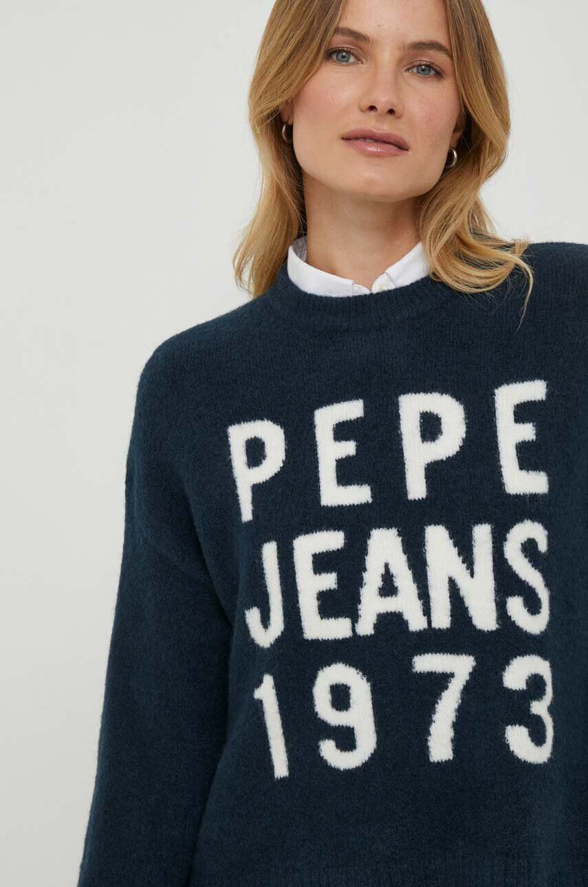 Pepe Jeans pulover din amestec de lana ELARA femei culoarea albastru marin călduros - Pled.ro