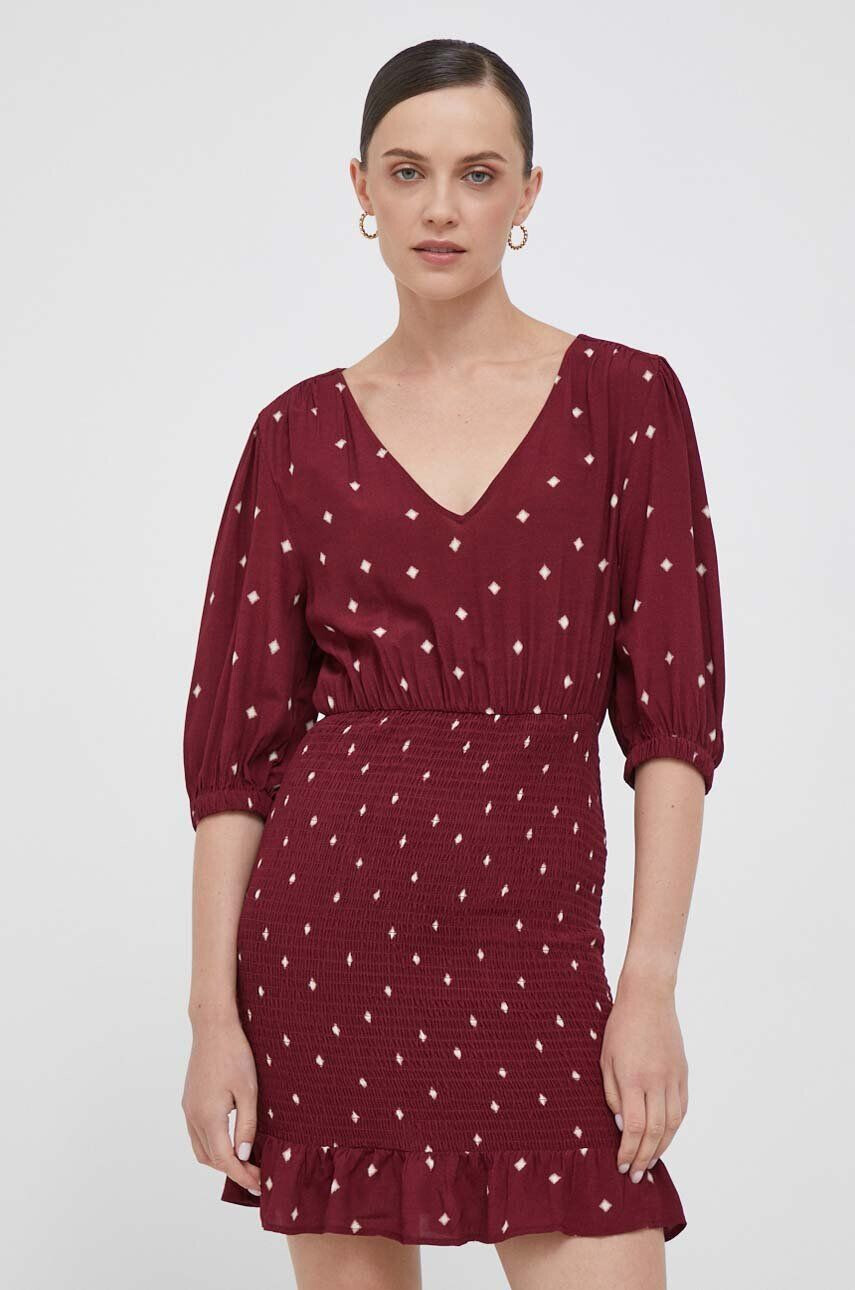 Pepe Jeans rochie culoarea bordo mini drept - Pled.ro