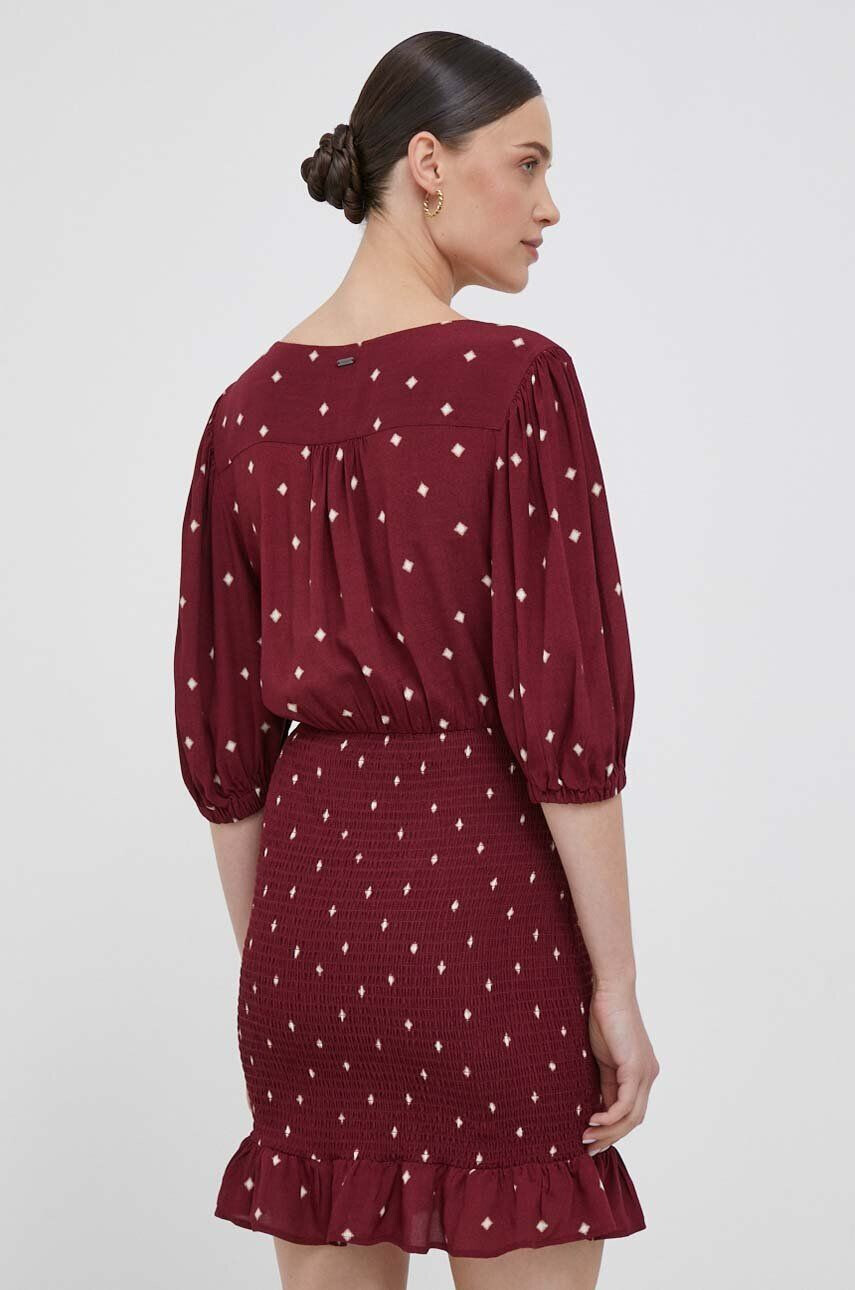 Pepe Jeans rochie culoarea bordo mini drept - Pled.ro