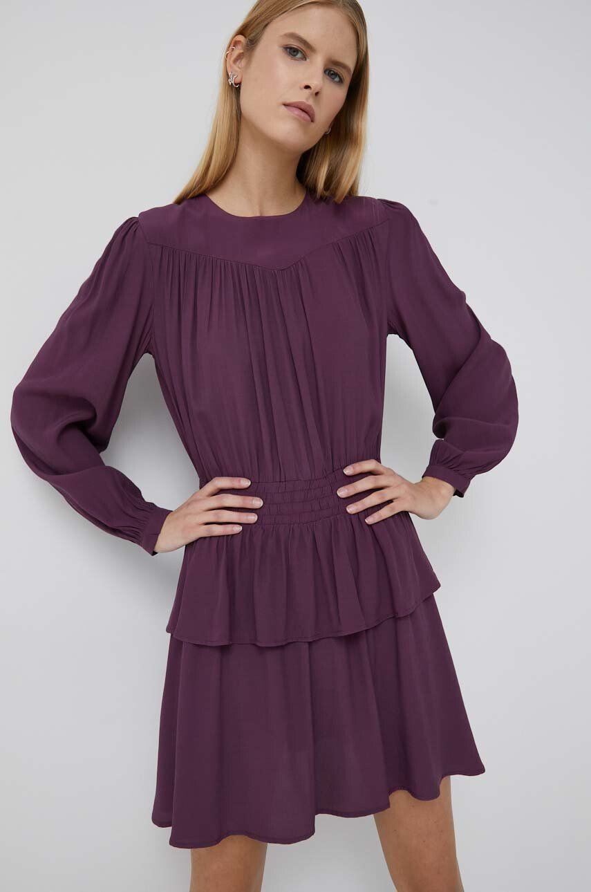 Pepe Jeans rochie Milenka culoarea violet mini evazati - Pled.ro