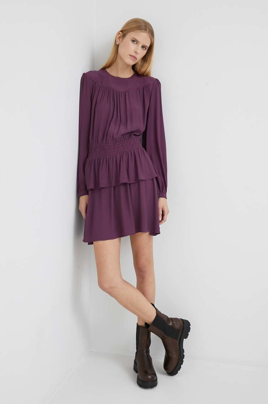 Pepe Jeans rochie Milenka culoarea violet mini evazati - Pled.ro