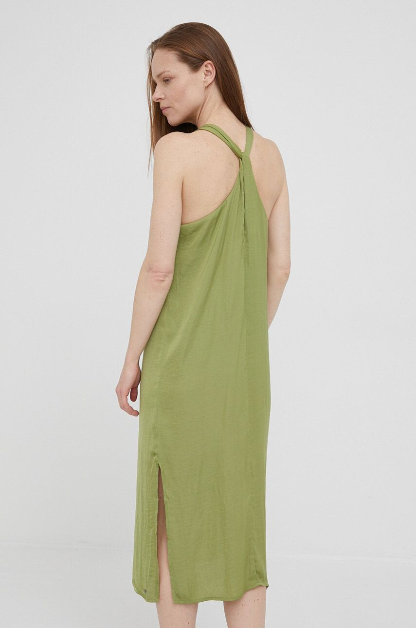 Pepe Jeans rochie Peyton culoarea verde midi drept - Pled.ro