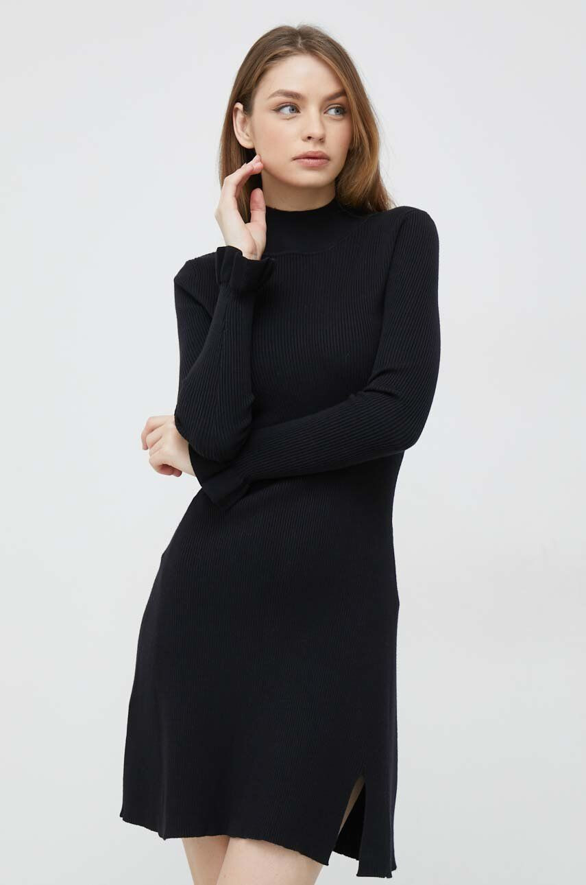 Pepe Jeans rochie Talaya culoarea negru mini evazati - Pled.ro