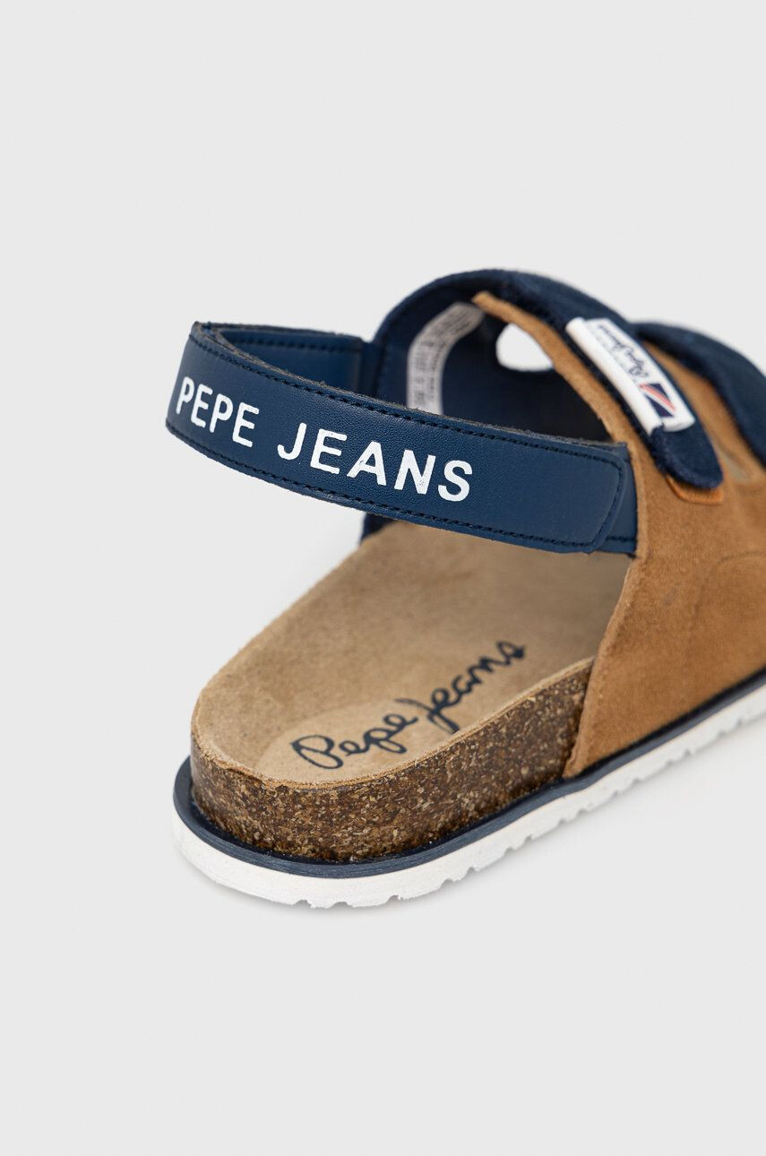 Pepe Jeans sandale din piele intoarsa pentru copii culoarea albastru marin - Pled.ro