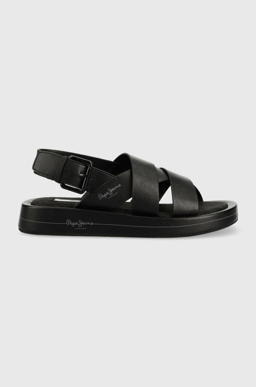 Pepe Jeans sandale SUMMER femei culoarea negru cu platforma PLS90578 - Pled.ro