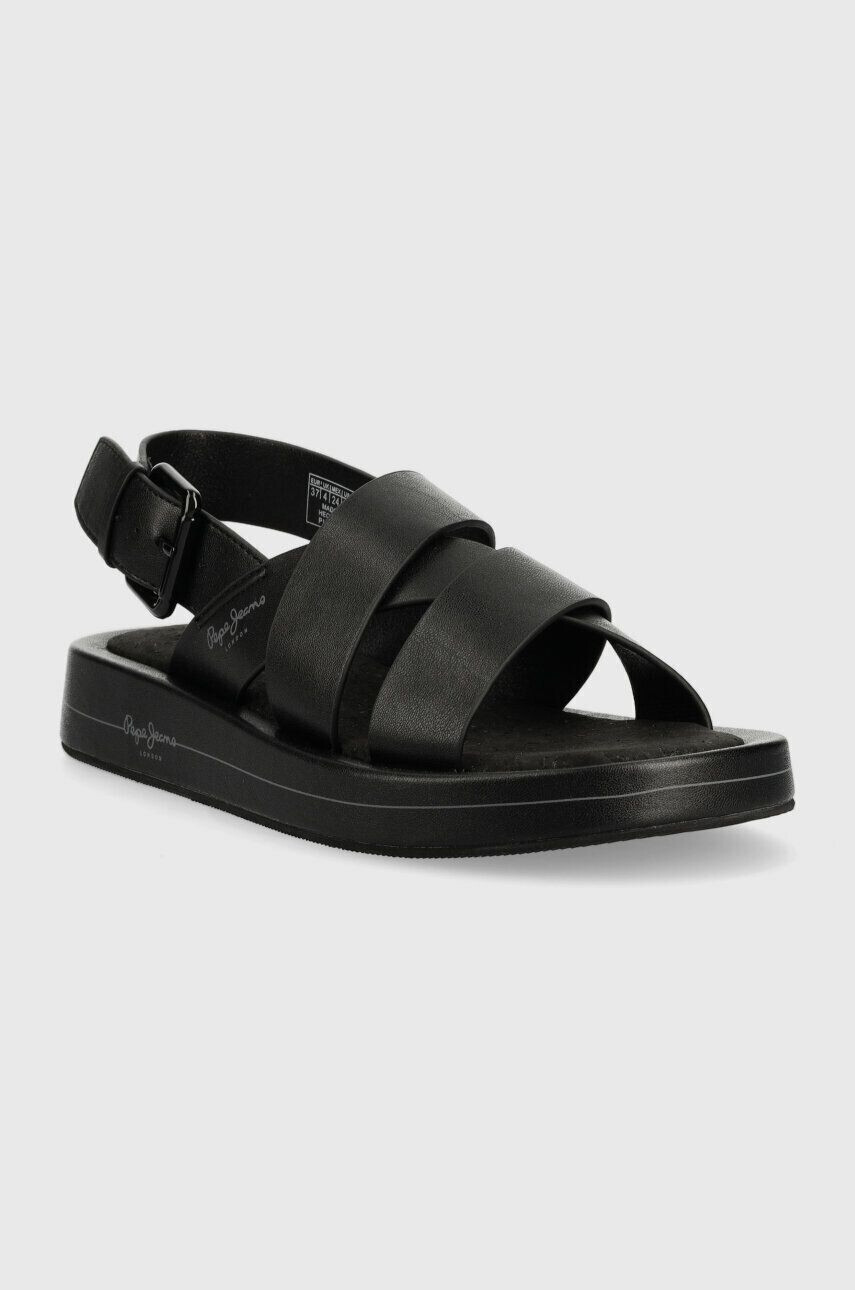 Pepe Jeans sandale SUMMER femei culoarea negru cu platforma PLS90578 - Pled.ro