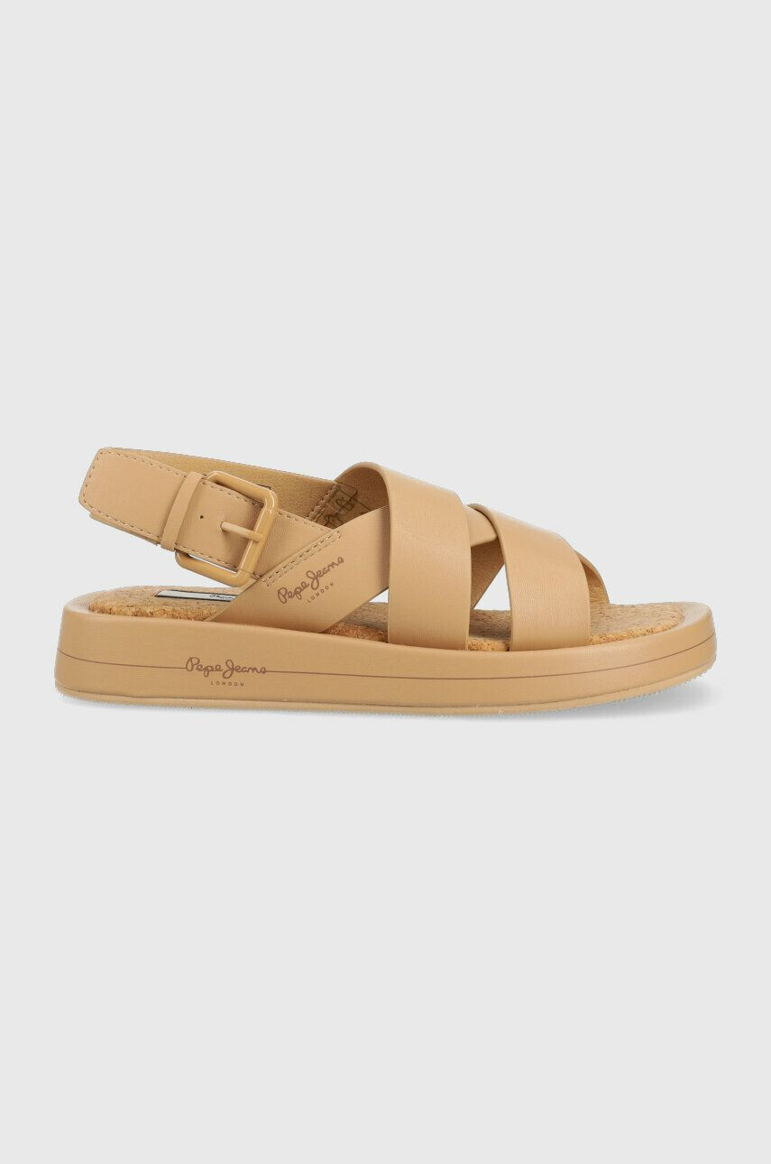 Pepe Jeans sandale SUMMER femei culoarea bej cu platforma PLS90578 - Pled.ro