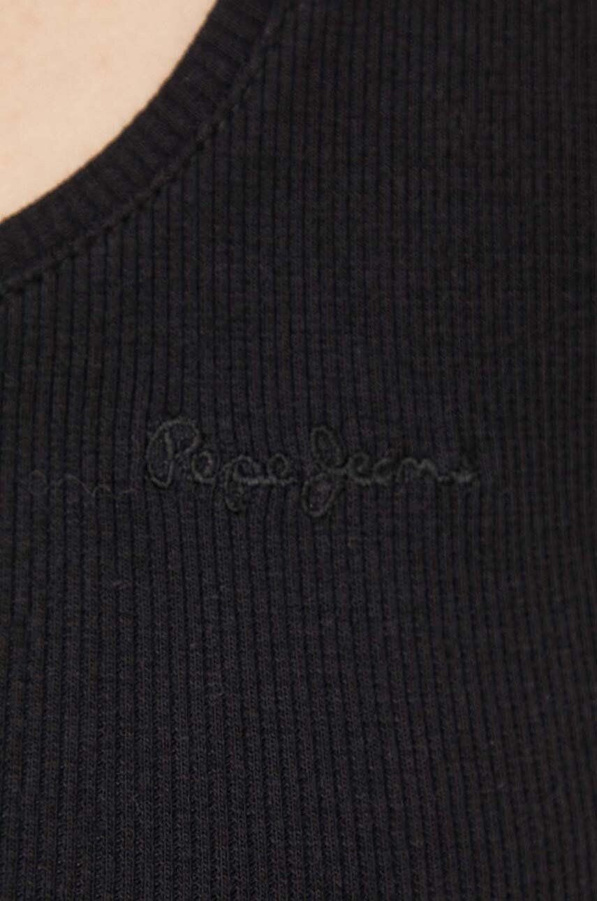 Pepe Jeans top femei culoarea negru - Pled.ro